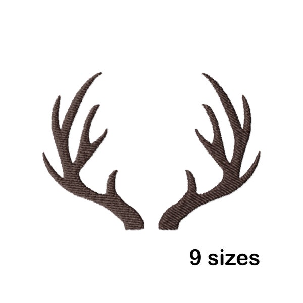 Buck Deer Antlers Embroidery Designs, Instant Download in 9 Sizes