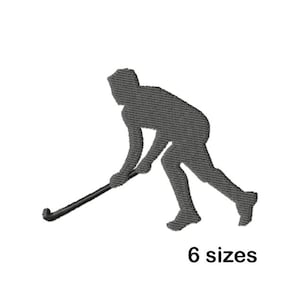 Field Hockey Player Embroidery Design, Instant Download in 6 Sizes