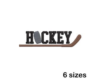 Hockey Machine Embroidery Design, Hockey Stick and Puck Embroidery File, Instant Download