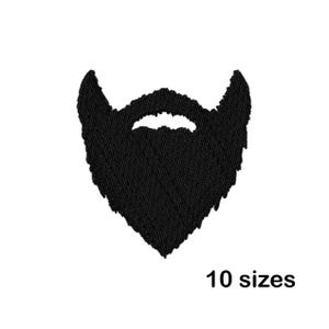 May include: Black silhouette of a beard with a rounded shape. 10 sizes.
