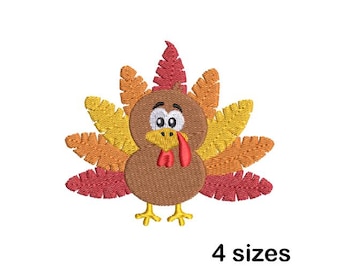 Turkey Machine Embroidery Design, Thanksgiving Embroidery File, Fall Holiday, Instant Download