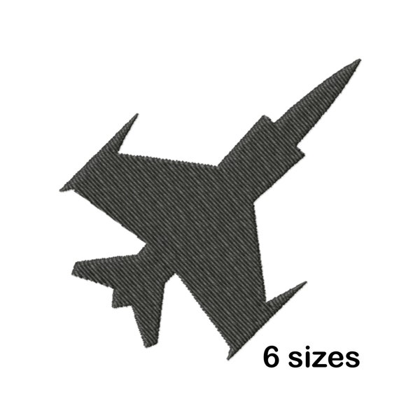 Fighter Jet Airplane Embroidery Design, Instant Download in 6 Sizes