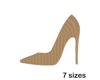 High Heel Shoe Machine Embroidery Design, Mini Stiletto Pump Embroidery File, Instant Download