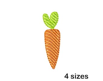 Diseño de bordado a máquina de zanahoria, patrón de hortalizas de jardín, descarga instantánea.