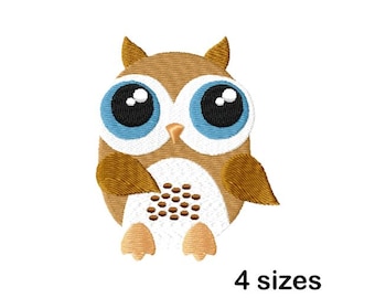 Owl Machine Embroidery Design, Woodland Animal Embroidery File, Instant Download