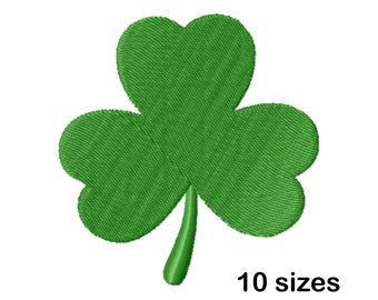 Three Leaf Clover Embroidery Designs, Instant Download in 10 Sizes