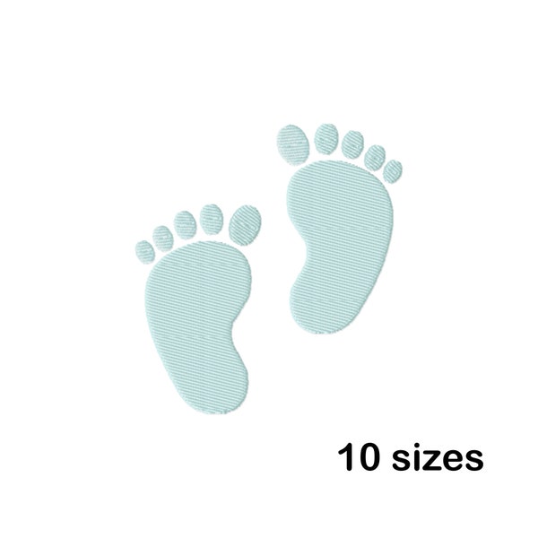 Baby Footprints Embroidery Designs, Instant Download in 10 Sizes