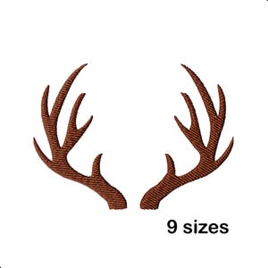 Buck Deer Antlers Embroidery Design, Christmas Machine Embroidery Designs, Instant Download in 9 Sizes