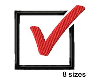 Check Box Embroidery Design, Instant Download in 8 Sizes