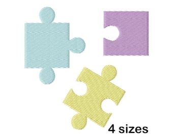 Puzzle Pieces Embroidery Design, Instant Download in 4 Sizes