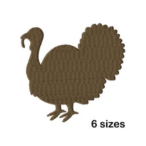 Turkey Embroidery Design, Thanksgiving Machine Embroidery Designs, Instant Download in 6 Sizes