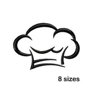 Chef Hat Embroidery Design, Instant Download in 8 Sizes