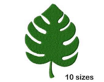 Monstera Leaf Embroidery Design, Tropical Plant Embroidery File, Instant Download