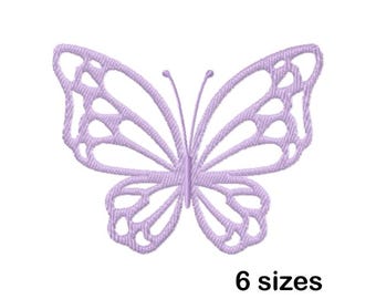 Butterfly Embroidery Design, Instant Download in 6 Sizes
