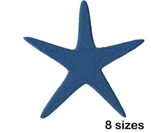 Diseño de bordado a máquina de estrella de mar, silueta náutica, temática oceánica, descarga instantánea.
