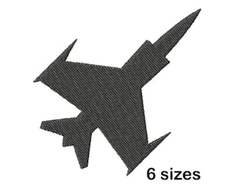 Diseño de bordado de avión de combate, descarga instantánea en 6 tamaños.