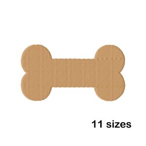 May include: A brown dog bone shape, outlined in white, with a textured surface. 11 sizes.