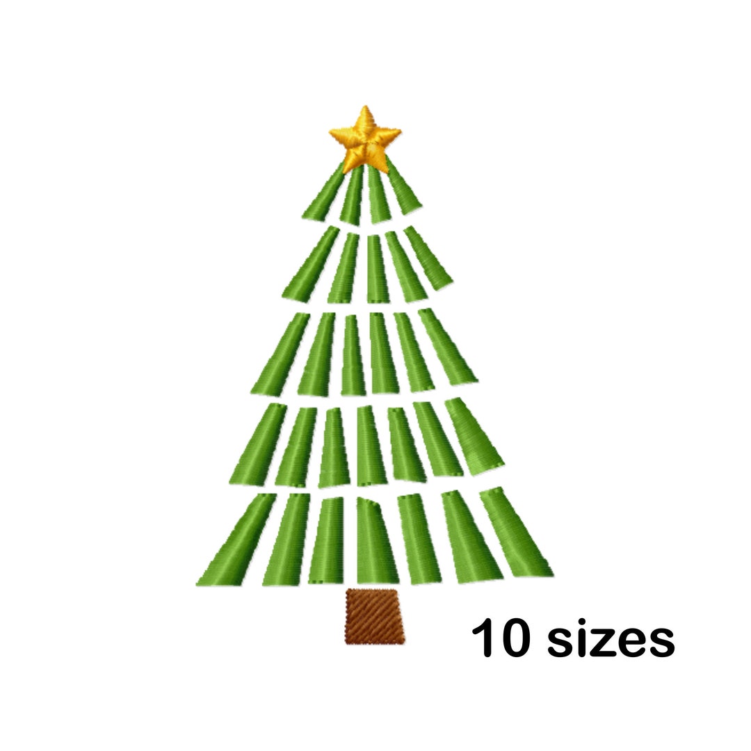 Christmas Tree Embroidery Designs, Instant Download 10 Sizes Etsy