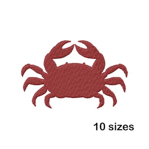 Crab Embroidery Design, Instant Download in 10 Sizes