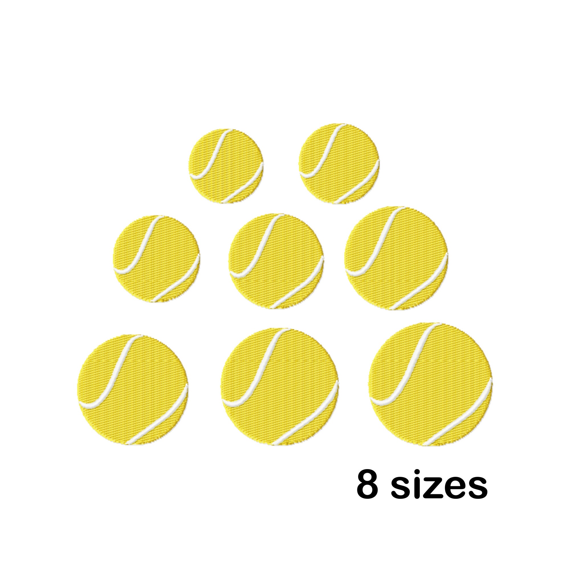 Tennis Ball Embroidery Designs Instant Download 8 Sizes Etsy