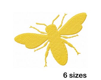 Bee Silhouette Machine Embroidery Design, Honeybee Filled Stitch File, Instant Download