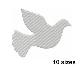 Peace Dove Machine Embroidery Design, Bird Silhouette File, Instant Download