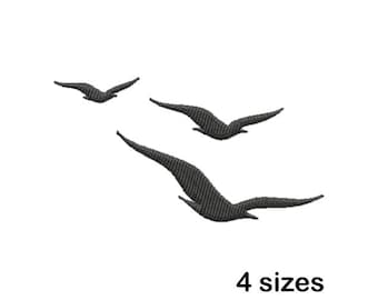 Flying Birds Embroidery Design, Instant Download in 4 Sizes