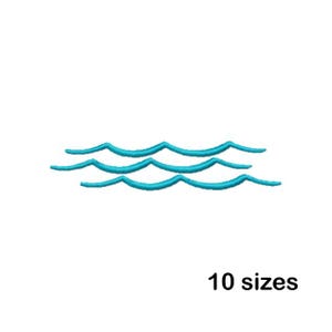 Wave Embroidery Design, Ocean Machine Embroidery Designs, Instant Download in 10 Sizes