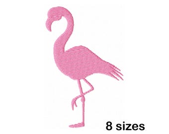 Flamingo Machine Embroidery Design, Tropical Bird Embroidery File, Instant Download