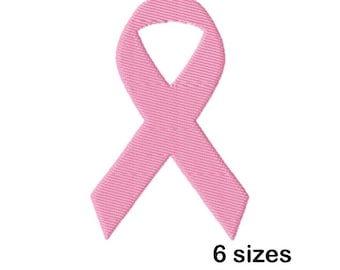 Breast Cancer Ribbon Machine Embroidery Design, Awareness Embroidery File, Instant Download