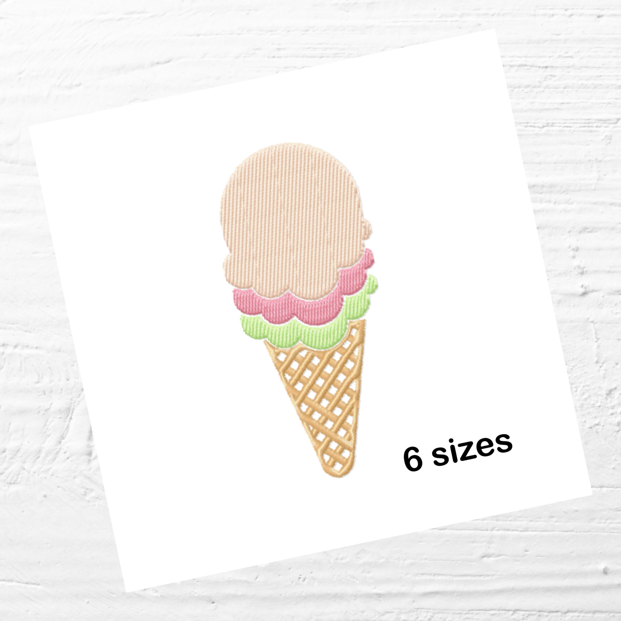 Ice Cream Cone Embroidery Designs Instant Download 6 Sizes Etsy