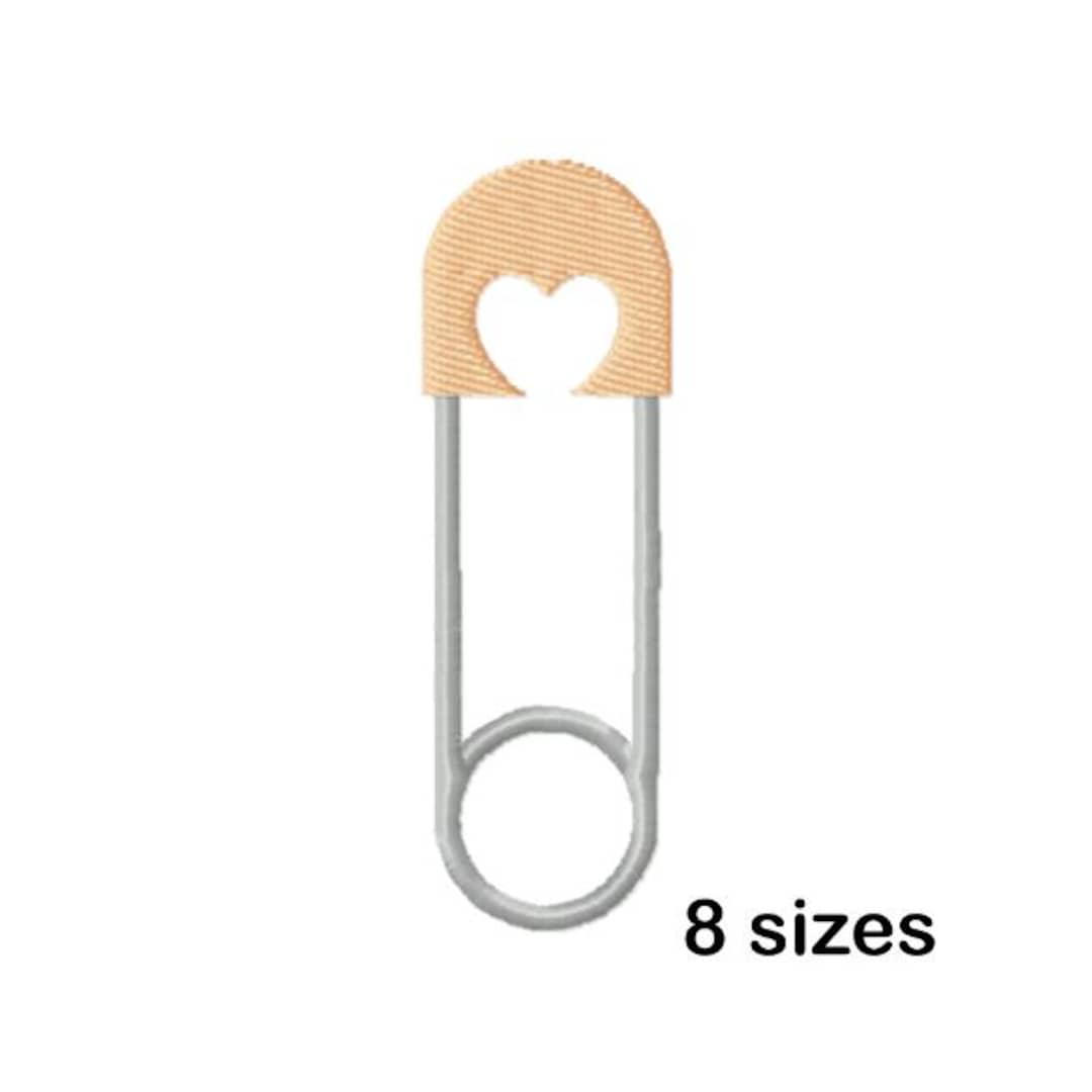 Safety Pin Machine Embroidery Design, Heart Baby Shower, Instant ...