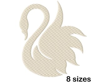 Swan Machine Embroidery Design, Bird Silhouette Design, Instant Download