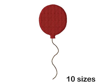 Red Balloon Machine Embroidery Design, 4x4 Hoop, Instant Download