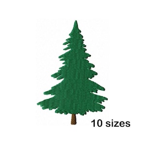 Christmas Pine Tree Embroidery Design, Christmas Machine Embroidery Designs, Instant Download in 10 Sizes