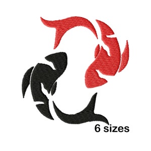 Japanese Koi Fish Embroidery Designs, Instant Download in 6 Sizes