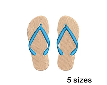 Flip Flops Machine Embroidery Design, Summer Sandals Embroidery File, Beach Vacation, Instant Download