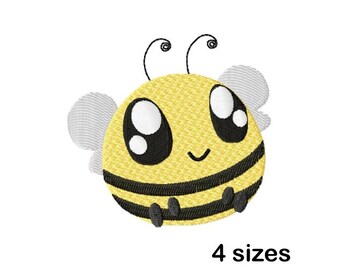 Baby Bee Machine Embroidery Design, Chubby Bumblebee Pattern, Digital Download
