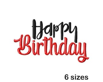 Happy Birthday Machine Embroidery Design, Celebration Saying, Instant Download