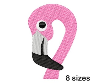 Flamingo Machine Embroidery Design, Tropical Bird Embroidery File, Summer Animal, Instant Download