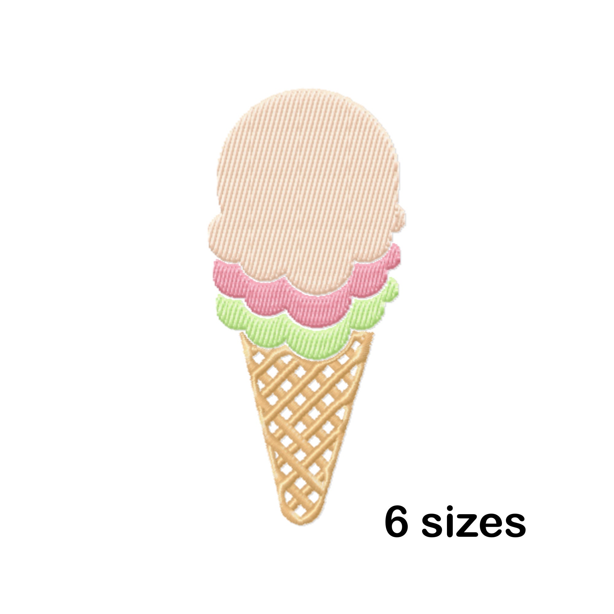 Ice Cream Cone Embroidery Designs Instant Download 6 Sizes Etsy