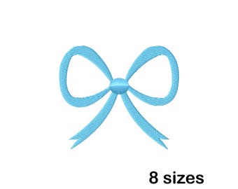 Bow Machine Embroidery Design, Silhouette Ribbon Stitch File, Instant Download