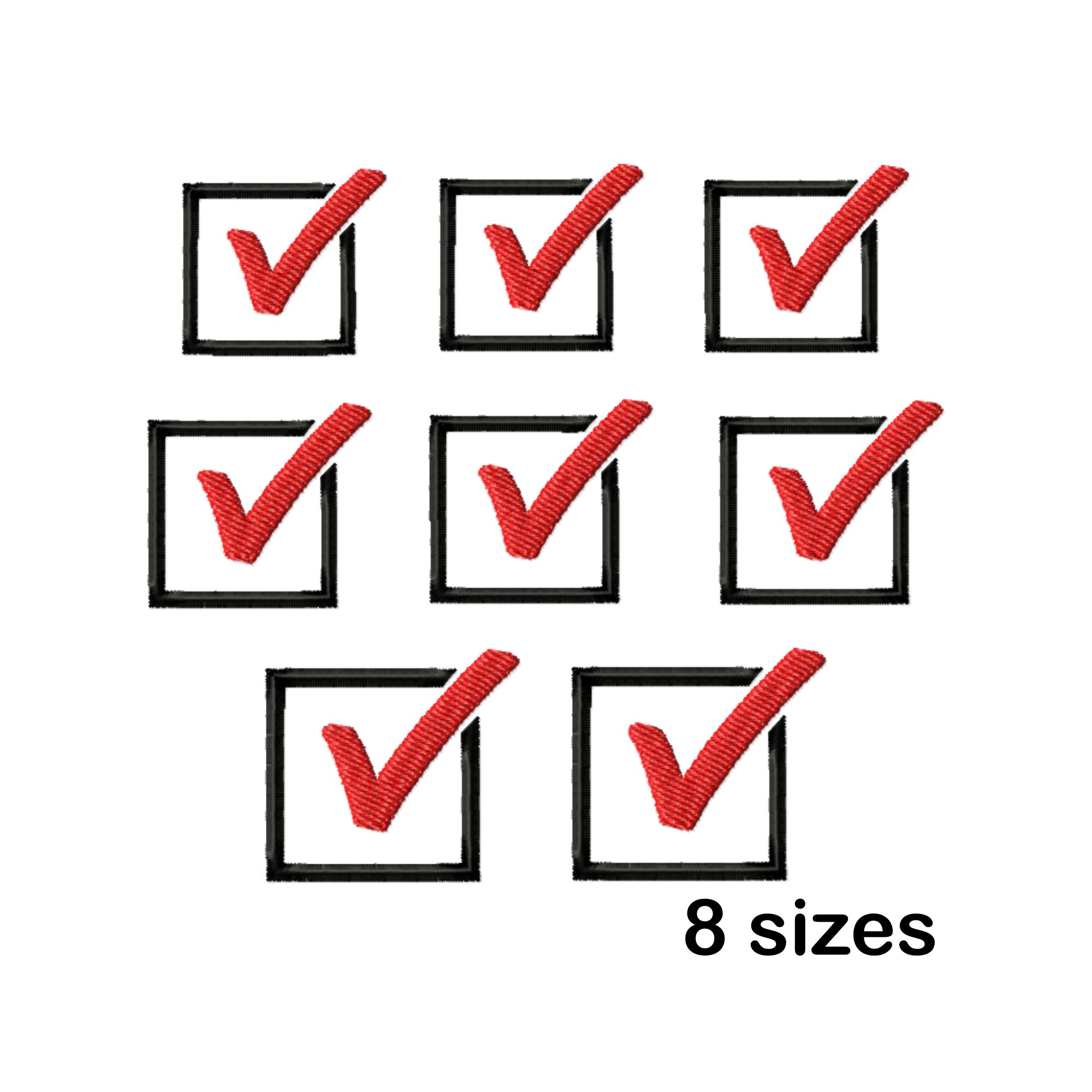 Check Box Embroidery Design, Instant Download in 8 Sizes - Etsy