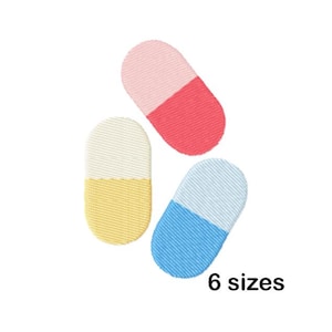 Mini Pills Embroidery Design, Instant Download in 6 Sizes
