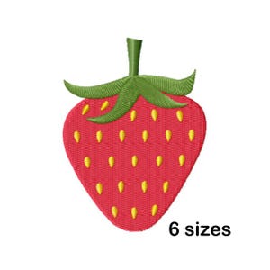 Strawberry Embroidery Design, Instant Download in 6 Sizes