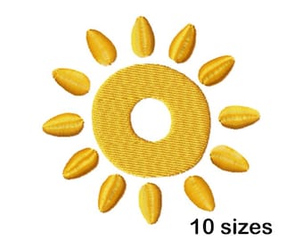 Sun Machine Embroidery Design, Sunshine Rays Embroidery File, Instant Download