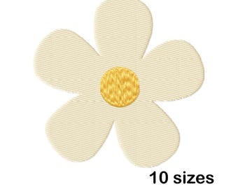 Daisy Flower Machine Embroidery Design, Simple Floral Embroidery Pattern, Digital Download