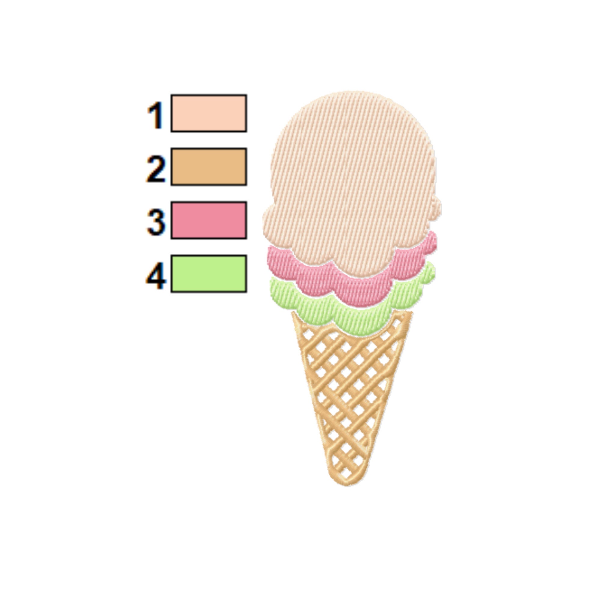 Ice Cream Cone Embroidery Designs Instant Download 6 Sizes Etsy