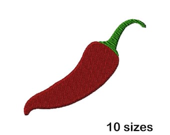 Chili Pepper Embroidery Design, Instant Download in 10 Sizes