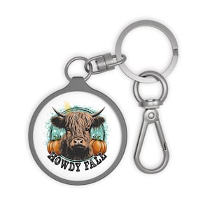 Highland Cow Keychain: Autumn Animal Bag Charm, Cow Lover Gift